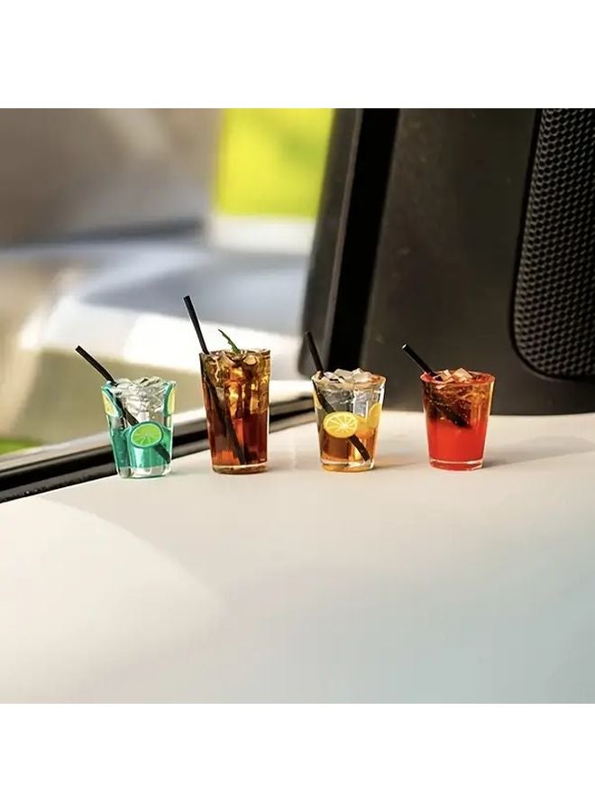Set Of 4 Resin Miniature Car Dashboard Cup Ornaments With Adhesive Backing - Image 5